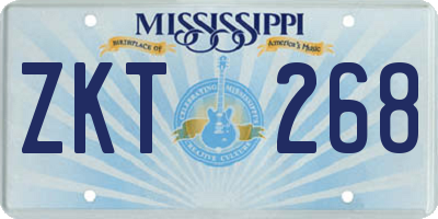 MS license plate ZKT268