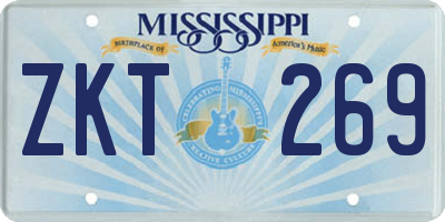 MS license plate ZKT269