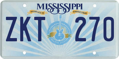 MS license plate ZKT270