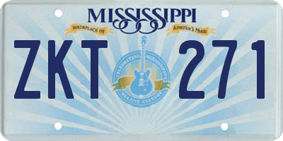 MS license plate ZKT271