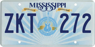 MS license plate ZKT272