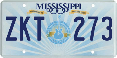 MS license plate ZKT273