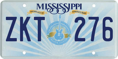 MS license plate ZKT276