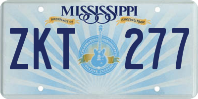 MS license plate ZKT277