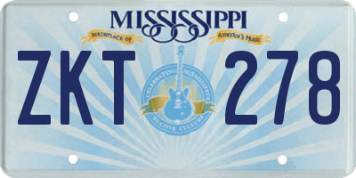 MS license plate ZKT278