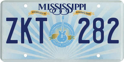 MS license plate ZKT282