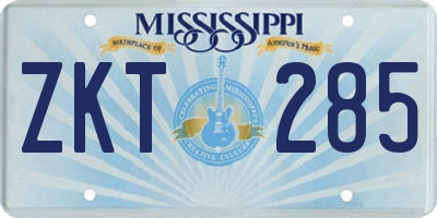 MS license plate ZKT285