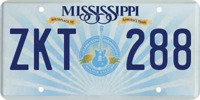 MS license plate ZKT288