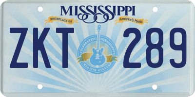 MS license plate ZKT289