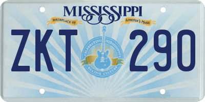 MS license plate ZKT290