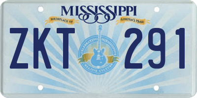 MS license plate ZKT291