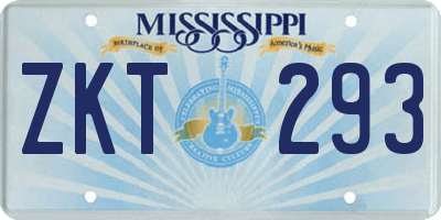 MS license plate ZKT293