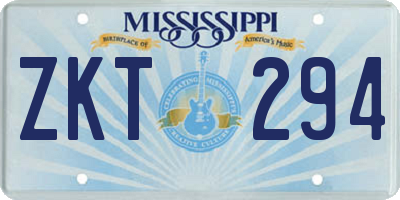 MS license plate ZKT294