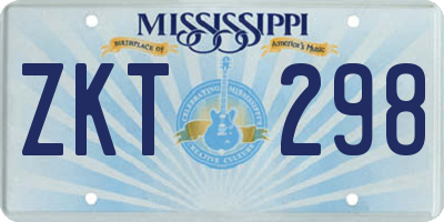 MS license plate ZKT298