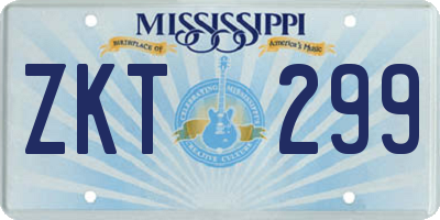 MS license plate ZKT299