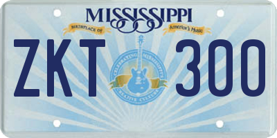 MS license plate ZKT300