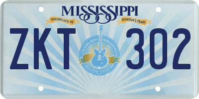 MS license plate ZKT302