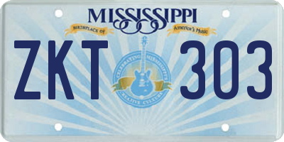 MS license plate ZKT303