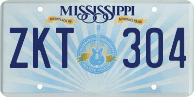 MS license plate ZKT304