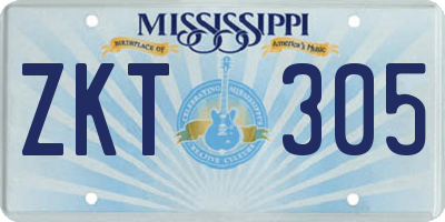 MS license plate ZKT305