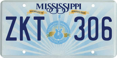 MS license plate ZKT306
