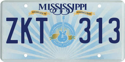 MS license plate ZKT313