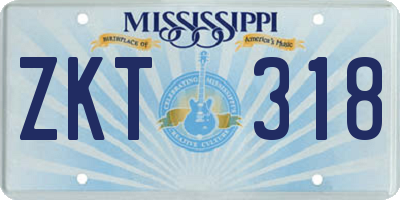 MS license plate ZKT318