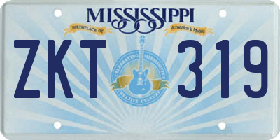 MS license plate ZKT319