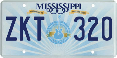 MS license plate ZKT320