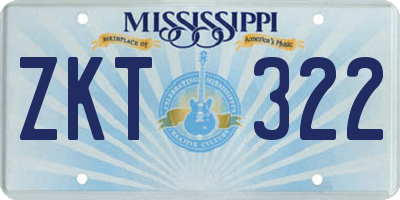 MS license plate ZKT322