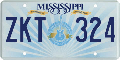 MS license plate ZKT324