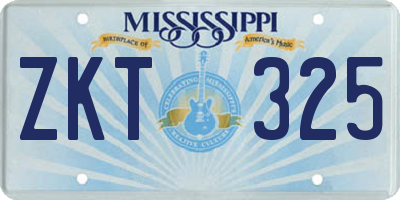 MS license plate ZKT325