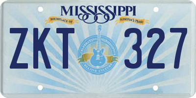 MS license plate ZKT327