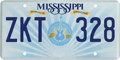 MS license plate ZKT328