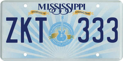 MS license plate ZKT333