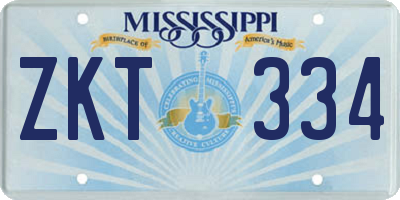 MS license plate ZKT334