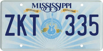 MS license plate ZKT335