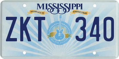 MS license plate ZKT340