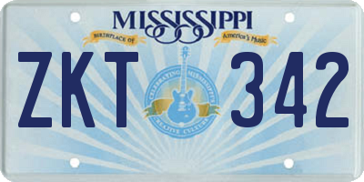 MS license plate ZKT342