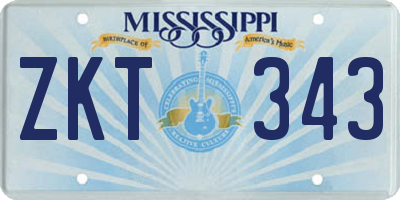 MS license plate ZKT343