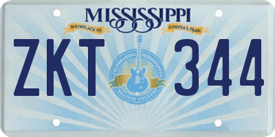 MS license plate ZKT344
