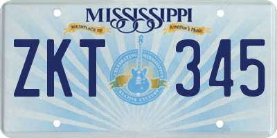 MS license plate ZKT345