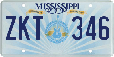 MS license plate ZKT346