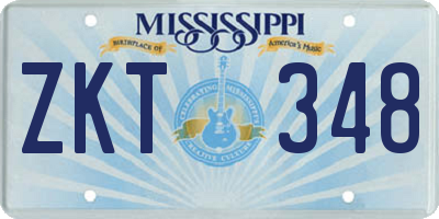 MS license plate ZKT348