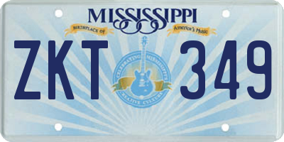 MS license plate ZKT349
