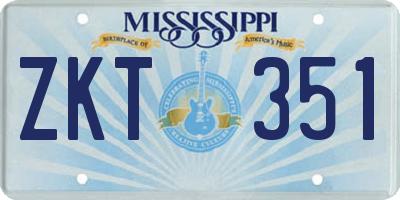MS license plate ZKT351