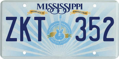 MS license plate ZKT352