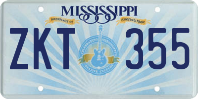 MS license plate ZKT355