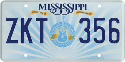 MS license plate ZKT356