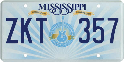 MS license plate ZKT357